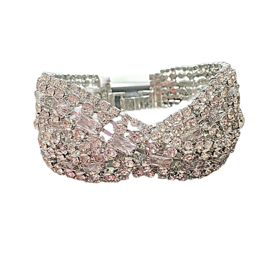 Cescabelle Shimmering Crossover Rhinestone Vintage Style Bracelet NWT